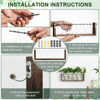 YIBOT Plants Propagation Stations,Plant Terrarium with Wooden Stand,Wall Hanging Glass Planter Plant Propagation Vase for Indoor Office Home Garden Decor Plant Lover Gifts for Women-5 Bulbs
