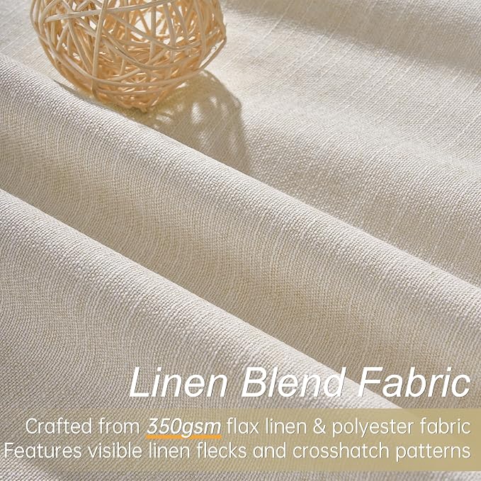 Topfinel Linen Blackout Curtains 86 Inches Long - Image 2