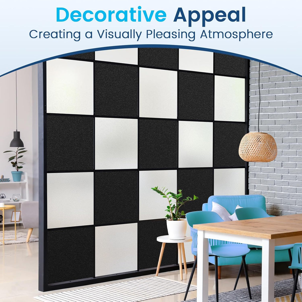 DOWELL Window Privacy Film, Frosted Glass Window Film, Static Cling Non-Adhesive Glass Clings, Sun Blocking Opaque Door Coverings, Reusable Door Sticker for Bathroom Home Office, White, 35.4" x 78.5"