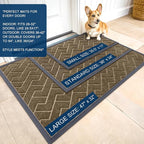 OLANLY Front Door Mat Outside 71x47, All-Season Absorbent Rubber Doormat | Brown - Image 2