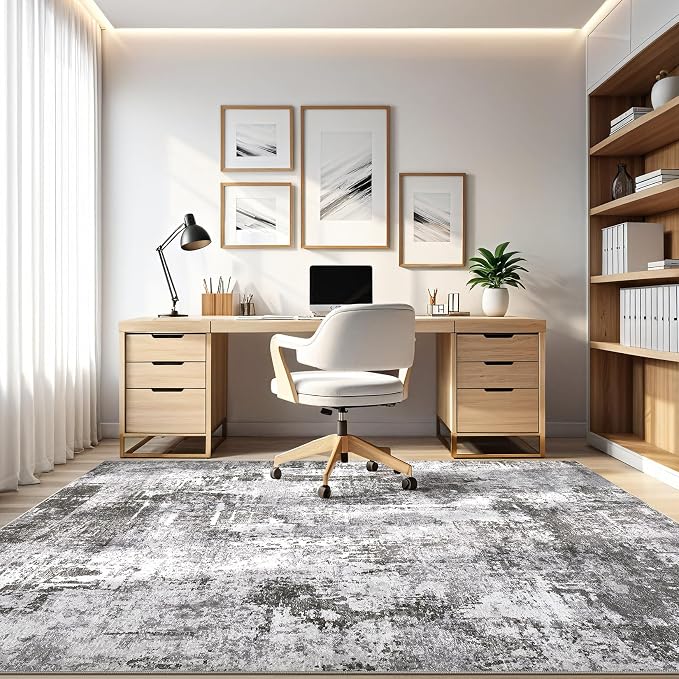 LOONGRUG 6x9 Area Rugs Washable Neutral Modern Abstract Living Room Rug | Soft - Image 8