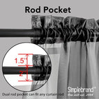 Simplebrand Black Sheer Curtains 84 Inches Long, Light Filtering Rod Pocket - Image 3