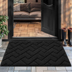 hicorfe Front Door Mat Indoor Entrance,20"x31.5" Absorbent Dirt Resist Welcome Door Mats,Stain and Fade Resistant,Non Slip Backing Entry Mat Doormat for Entryway(Charcoal)