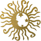 Riverside Designs Wacky Solar Moon Metal Wall Art Steel Outdoor Decor | Heavy-Duty and Waterproof | Made in USA (Gold, 18L x 18W)
