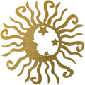 Riverside Designs Wacky Solar Moon Metal Wall Art Steel Outdoor Decor | Heavy-Duty and Waterproof | Made in USA (Gold, 12L x 12W)
