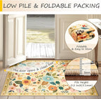 RELEANY Floral Washable 9x12 Area Rugs Ivory/Yellow | Flower Carpet Print Boho - Image 4