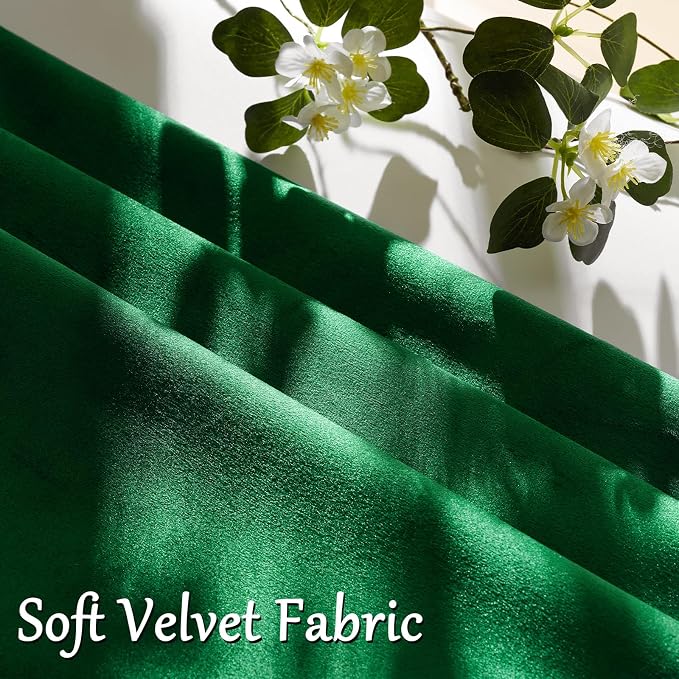 GIGIZAZA Green Velvet Pillow Covers 22x22 Decorative Pillows Pack of 2 | Throw - Image 5