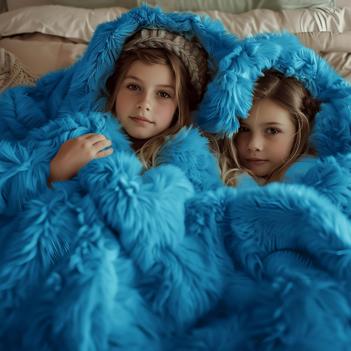 Bedsure GentleSoft Fuzzy Sherpa Faux Fur Twin Blanket Bright Blue Cozy Gifts for Women Men, Soft Fleece Plush Warm Minky Thick Blanket Twin Size for Bed, Blue Room Decor Dorm Essentials Gifts, 60x80