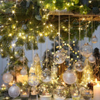 Sea Team Shatterproof Clear Plastic Christmas Ball Ornaments Decorative Xmas Balls Baubles Set with Stuffed Delicate Decorations (50 mm/1.97"/30-Pack, White)
