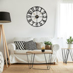 Large Wall Clock for Living Room Decor - 40cm/ 16 Inches Silent Non-Ticking Metal Wall Clocks Battery Operated, Vintage Decorative Modern Wall Clock for Bedroom, Office, Farmhouse Decor