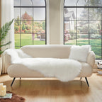 AMTOVO Faux Sheepskin Rug, White Ultra Soft Fluffy Shag Area Rug, 2 x 6 ft Faux Fur Rug for Bedroom Sofa Throw Cushion Room Decor, Sheepskin