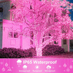 100FT 300 LED Christmas Lights Outdoor, Green Wire Christmas Tree Lights with 8 Modes Waterproof, Connectable String Lights for Outside for Indoor Garden Patio Party Wedding Decorations, Pink