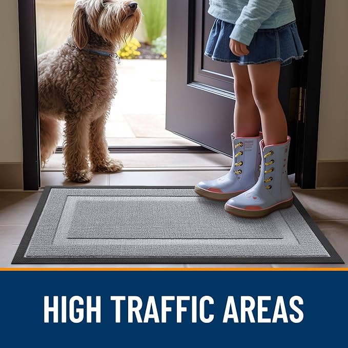 OLANLY Front Door Mat Outside 35x23, All-Season Heavy-Duty Rubber Doormat | - Image 6