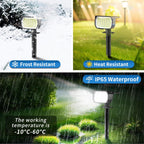 Solar Spot Lights Outdoor 10 Pack, [46 LED/3 Modes] Solar Landscape Spotlights Waterproof, 2-in-1 Auto On/Off Solar Powered Lights for Outside Yard Garden Wall Pathway(Cool White)