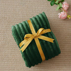 BEDELITE Striped Fleece Throw Blanket, Forest Green, Soft Cozy, Lightweight Warm - Image 2