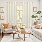 YoungsTex Natural Linen Curtains 63 Inch Length 2 Panels - Image 2