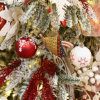 Sea Team 60mm/2.36" Delicate Contrast Color Theme Painting & Glittering Christmas Tree Pendants Decorative Hanging Christmas Baubles Balls Ornaments Set - 30 Pieces (Red & White)