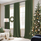 Olive Green Blackout Curtains for Bedroom 96 Inches Long Floor Length 2 Panel - Image 2