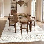 cotiled 10x10 Area Rugs Washable Boho Living Room Rug Brown/Cream | Solve - Image 6