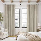 Burlywood Birch 100% Blackout Pinch Pleated Linen Curtains 90 Inches Long | - Image 9