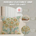 Charlotte Home Furnishings Decorative Tapestry Pillow Cover 19x19 in, Orange Tree Couch Throw Pillow Cover, French Country Square Cushion Cases for Living Room Home Decor, Soft Cotton Jacquard Woven