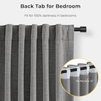 INOVADAY Blackout Curtains, 2-Panel Linen Textured 100% Thermal Insulated Room - Image 5