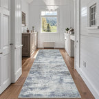 Aelenmu Runner Rugs for Hallways Kitchen 2.6x8 Non Slip Washable Blue Grey | by Aelenmu
