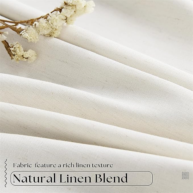 Natural Pinch Pleat 100% Blackout Linen 102 Inch Long Curtains 60 Inch Wide | 2 - Image 4