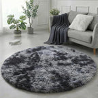 Amdrebio Tie-Dyed Dark Grey Big Round Area Rug 6Ft - Image 4