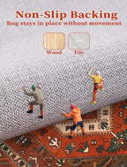 SERISSA 2'6"x8' Washable Non Slip Boho Runner Rug - Image 5
