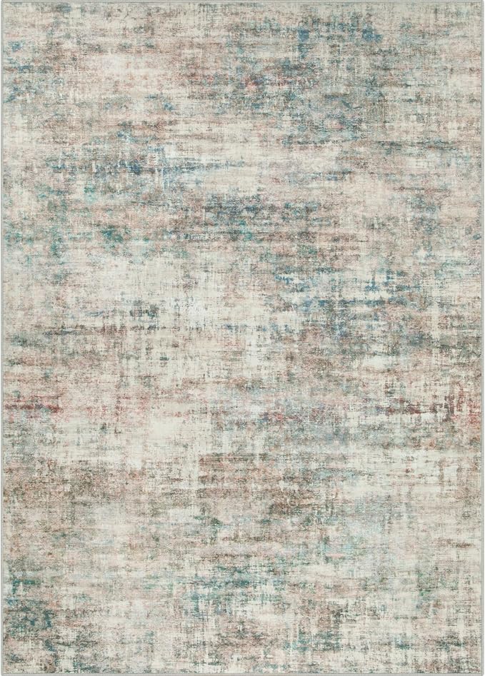 9x12 Area Rugs for Living Room: Washable Abstract Multi Color Carpet | Non-slip - Image 8