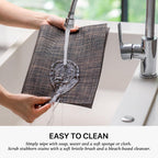 LEXMORE Placemats Set of 4 Vinyl/Plastic Woven Place Mats for Kitchen Table Indoor/Outdoor Washable Placemat Wipeable Dining Table Mats(Black/Brown)