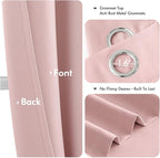 MIULEE Blackout Curtains for Bedroom 2 Panels 40 x 86 Inch Long Pink | Thermal - Image 4