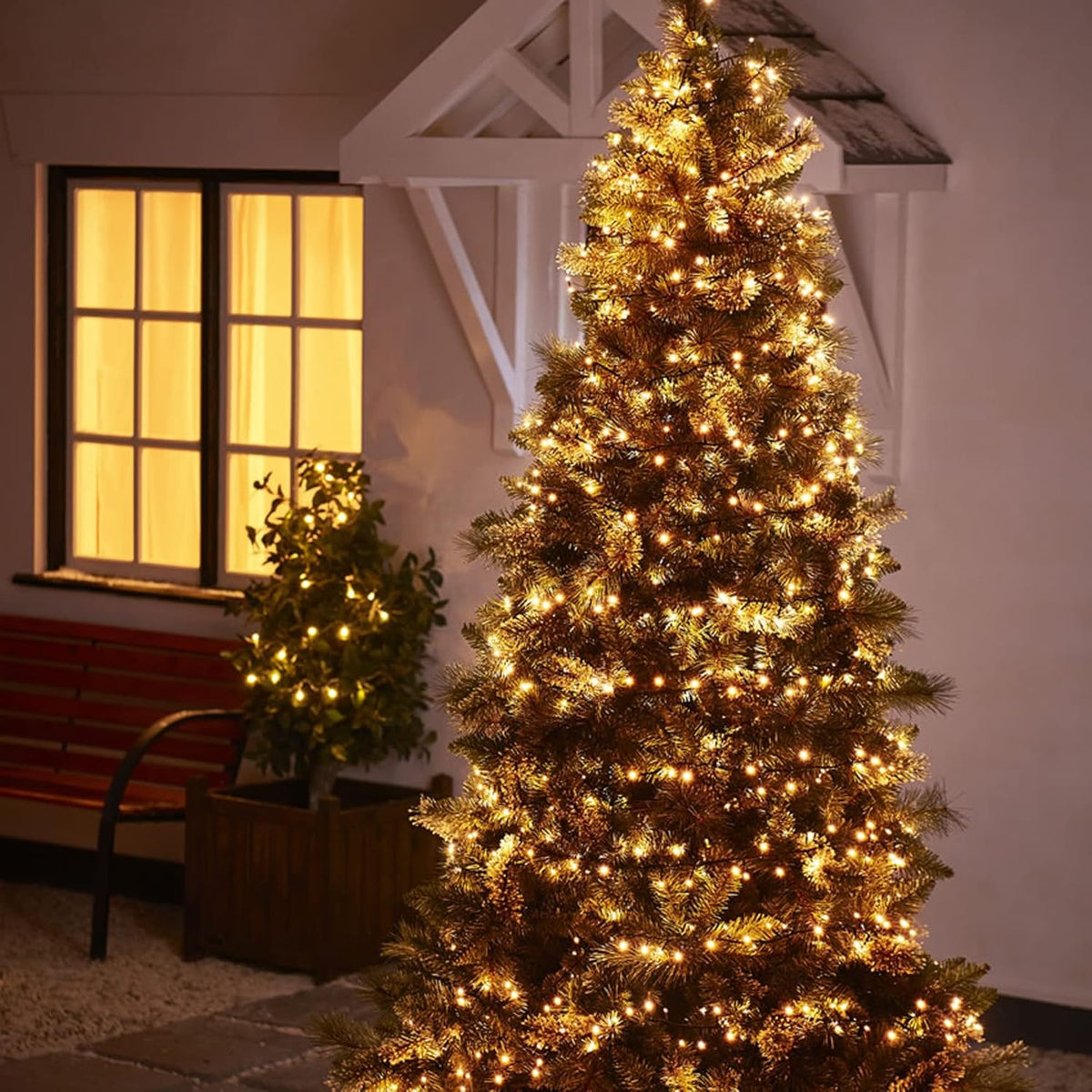 Dazzle Bright 132FT 400 LED Christmas Lights, Christmas String Lights Plug in with 8 Modes, Waterproof Christmas Decorations for Xmas Indoor Outdoor Party Home Tree Decor, Warm White