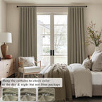 Pitalk 108 Inch Curtains 2 Panel Set Burg Modern Earthy Earth Tone Decorative - Image 2