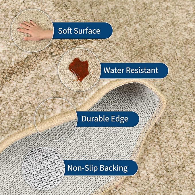 GarveeHome Scalloped Washable 2x8 Runner Modern Non Slip Kitchen Rugs | - Image 5