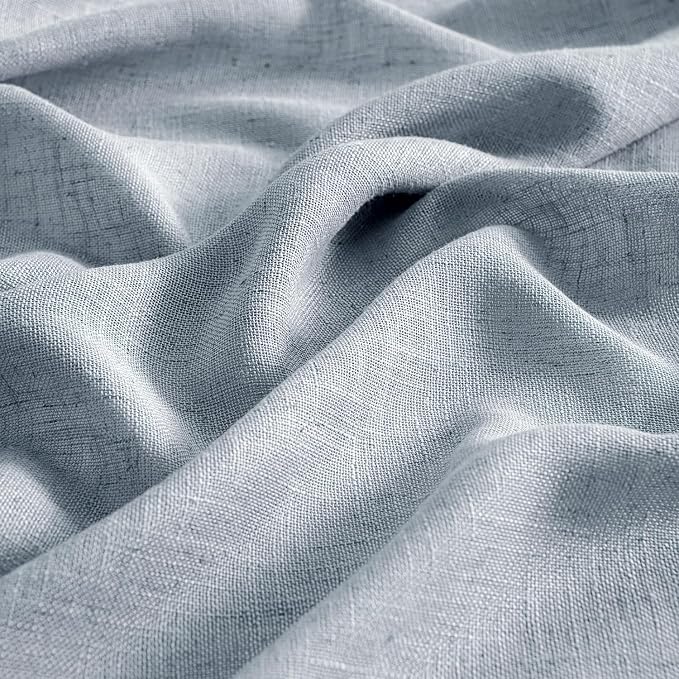MIULEE Chambray Blue Linen Curtains 52x96 Inch Long - Image 4