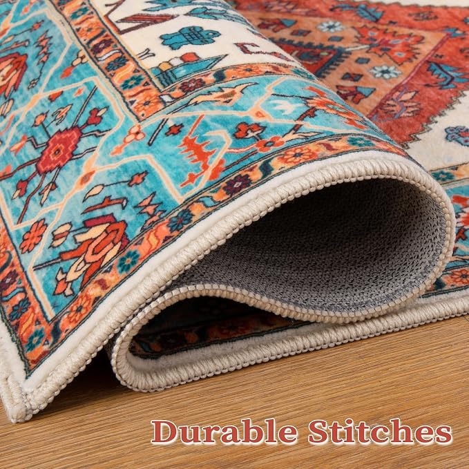SERISSA 5x7 Washable Non Slip Boho Area Rug - Image 8