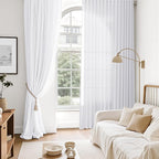 Snow White Linen Curtains 102 Inches Long - Image 6