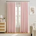 Pink Elegant Pinch Pleat Curtains 84 Inches Long, Light Blocking High End by KEQIAOSUOCAI