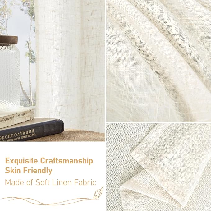 48 Inch Length Semi Sheer Linen Curtains - Image 7