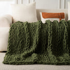 Ultra Soft Chunky Knit Blanket Throw -50x60 Hand Knitted Warm Chenille Throw Blanket, Home Decor Soft Thick Yarn Cable Knit Blanket Breathable Fleece Banket Christmas for Couch Bed Sofa Best GIF