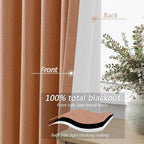100% Blackout Curtains 84 Inch Length 2 Panels Set - Image 4