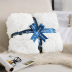 Bedsure GentleSoft Fluffy White Blankets Queen Size for Bed, Thick Sherpa Faux Fur Fleece Fuzzy Plush Winter Warm Heavy Soft Queen Blankets, Bedroom Decor White Gifts Cozy Gifts for Women Men, 90x90