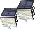 JACKYLED Motion Solar Lights Outdoor, 113 LED Cool White Bright Solar Flood Lights Waterproof, Dusk to Dawn Outdoor Solar Powered Security Lights for Fence Porch Patio Yard Garage, 2 Pack