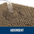 OLANLY Dog Door Mat for Muddy Paws 59x24, Super Absorbent Chenille Mud Mat | Tan - Image 3