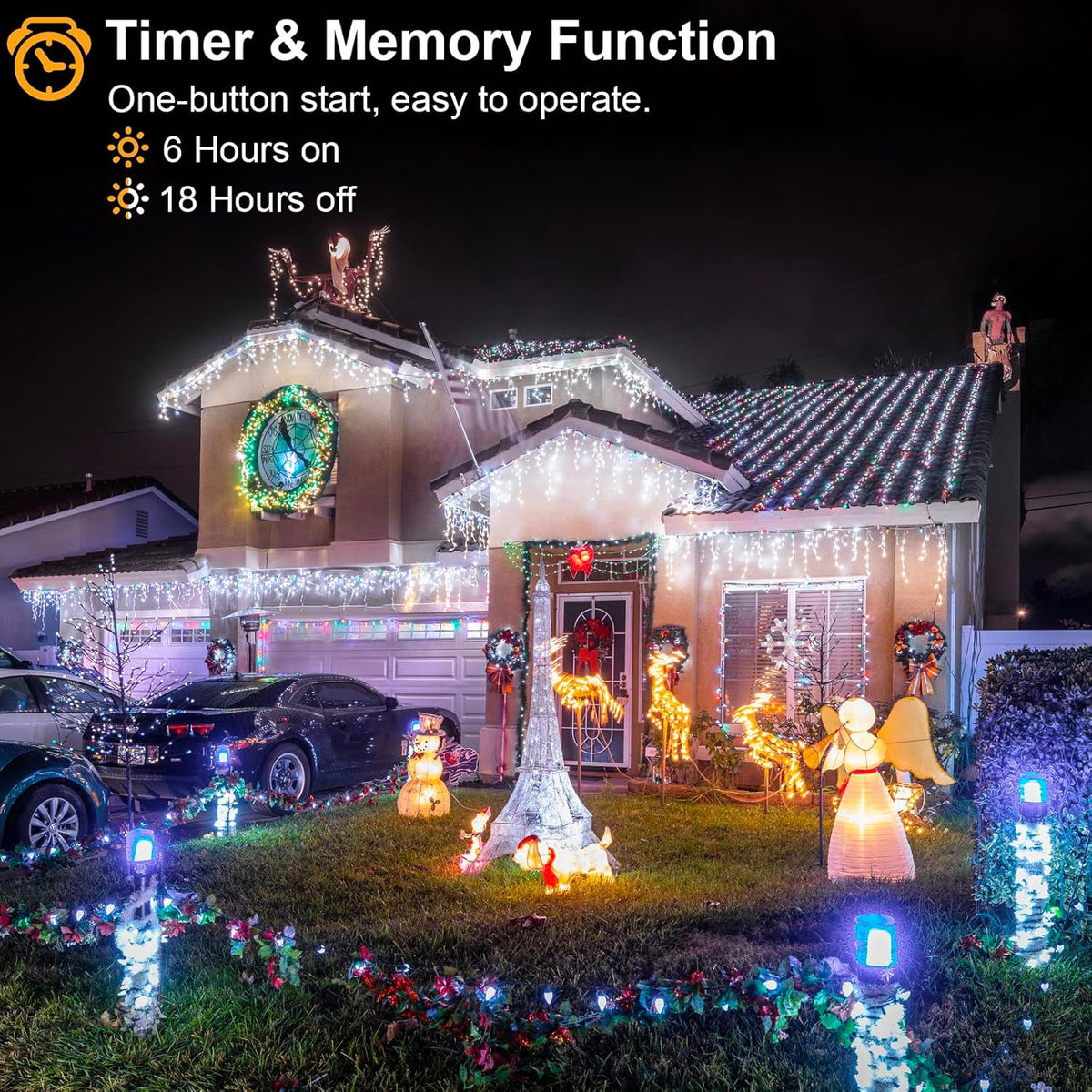 Icicle Christmas Lights Outdoor - 66ft 640 LED Icicle Lights for Outside 8 Modes with 120 Drops, Waterproof Plug in Fairy String Lights for Party Holiday Wedding Christmas Decoration, Cool White