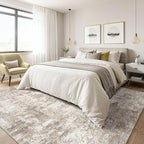 LOONGRUG 3x5 Rug Machine Washable Neutral Modern Soft Rug Brown Beige | Stain - Image 4