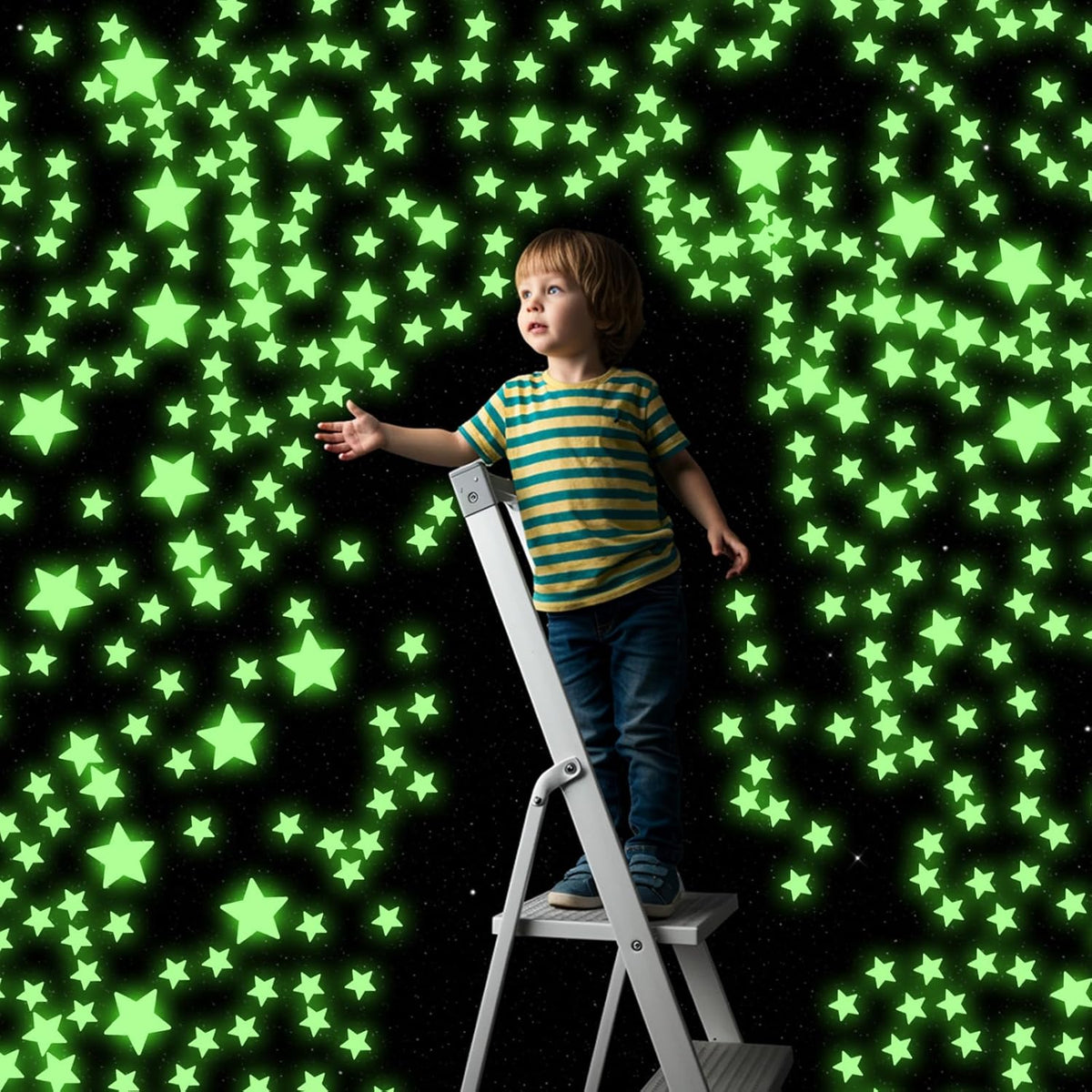 477PCS Glow in The Dark Stars Stickers, Adhesive Glowing Stars Wall Stickers Removable Ceiling Star Wall Decals Space Themed Room Decor Ceiling Star for Bedding Room Decorations