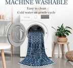 Lahome Moroccan Blue Runner Rug 2x6 Rug Non-Slip Stain Resistant Kitchen Rug - Image 3